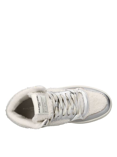 Sneakers in pelle e tessuto PHILIPPE MODEL | LGMD NN01BEIGE-ARGENTO